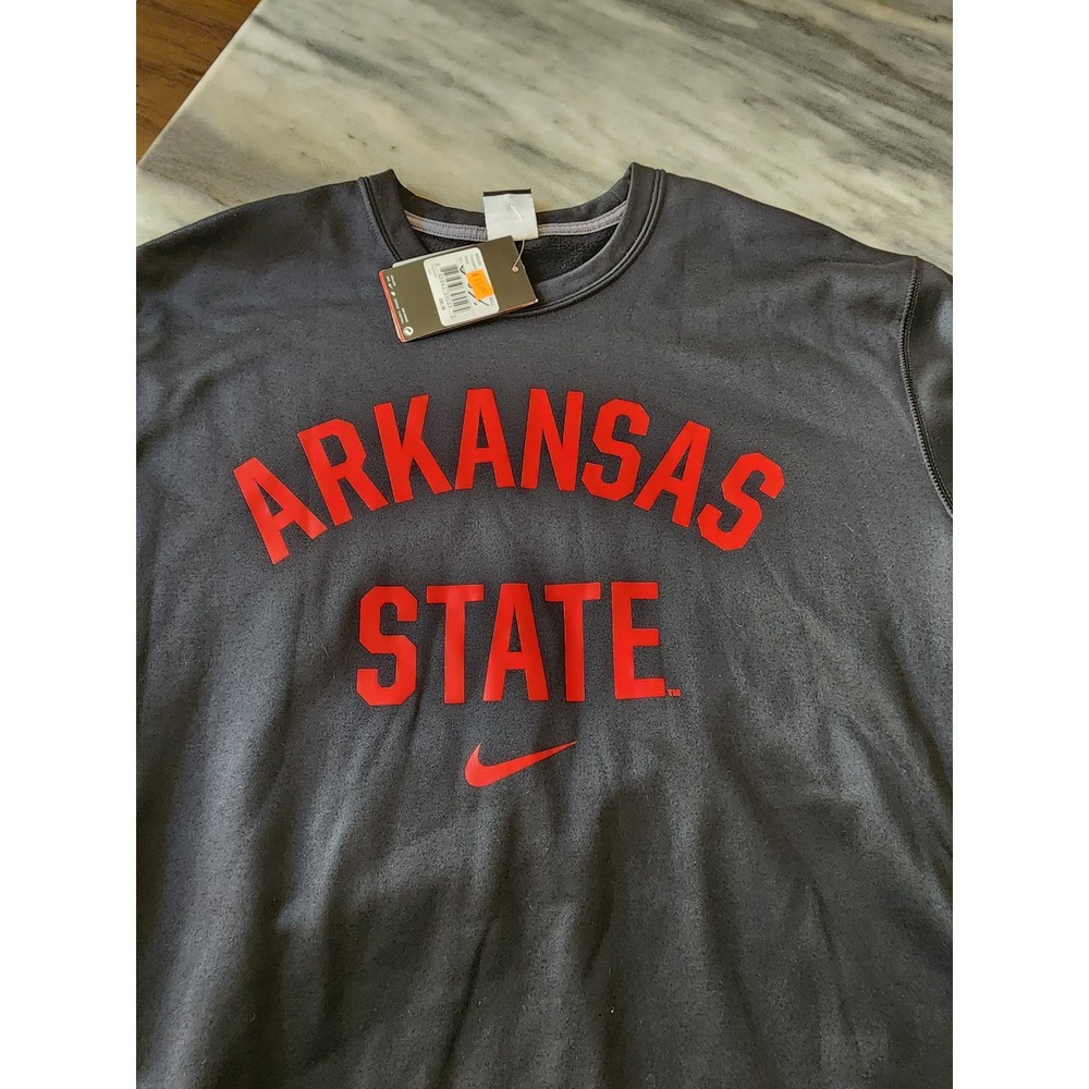 Nike Arkansas State Red Wolves Therma-FIT Crewneck Sweatshirt Mens XXL Black NEW